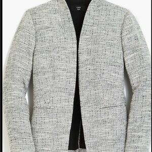 J. Crew Going Out Blazer in Black and White Tweed with metallic threads